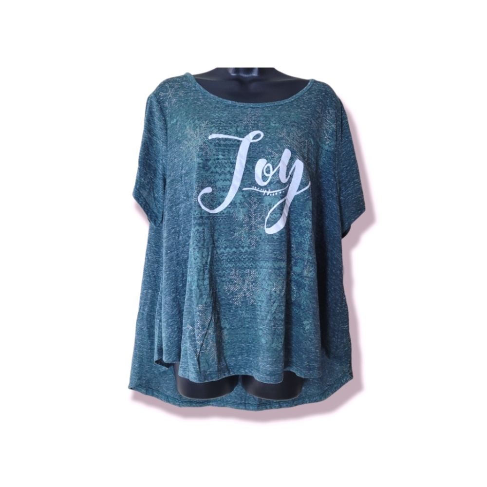 STYLE & CO. JOYFUL FAIRISLE HIGH/LOW T-SHIRT